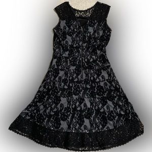 New York & Company Black Lace Overlay Dress